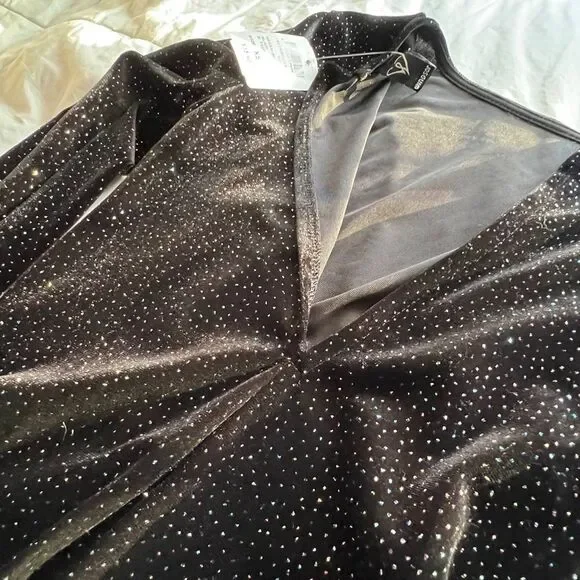 Windsor Sparkly Long Sleeve Boat Neck Mini Dress Size XS - Picture 7 of 16